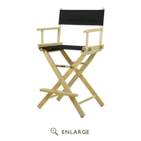 Casual Home 220-00-021-15 24 in. Directors Chair Natural Frame with Black Canvas CA627309